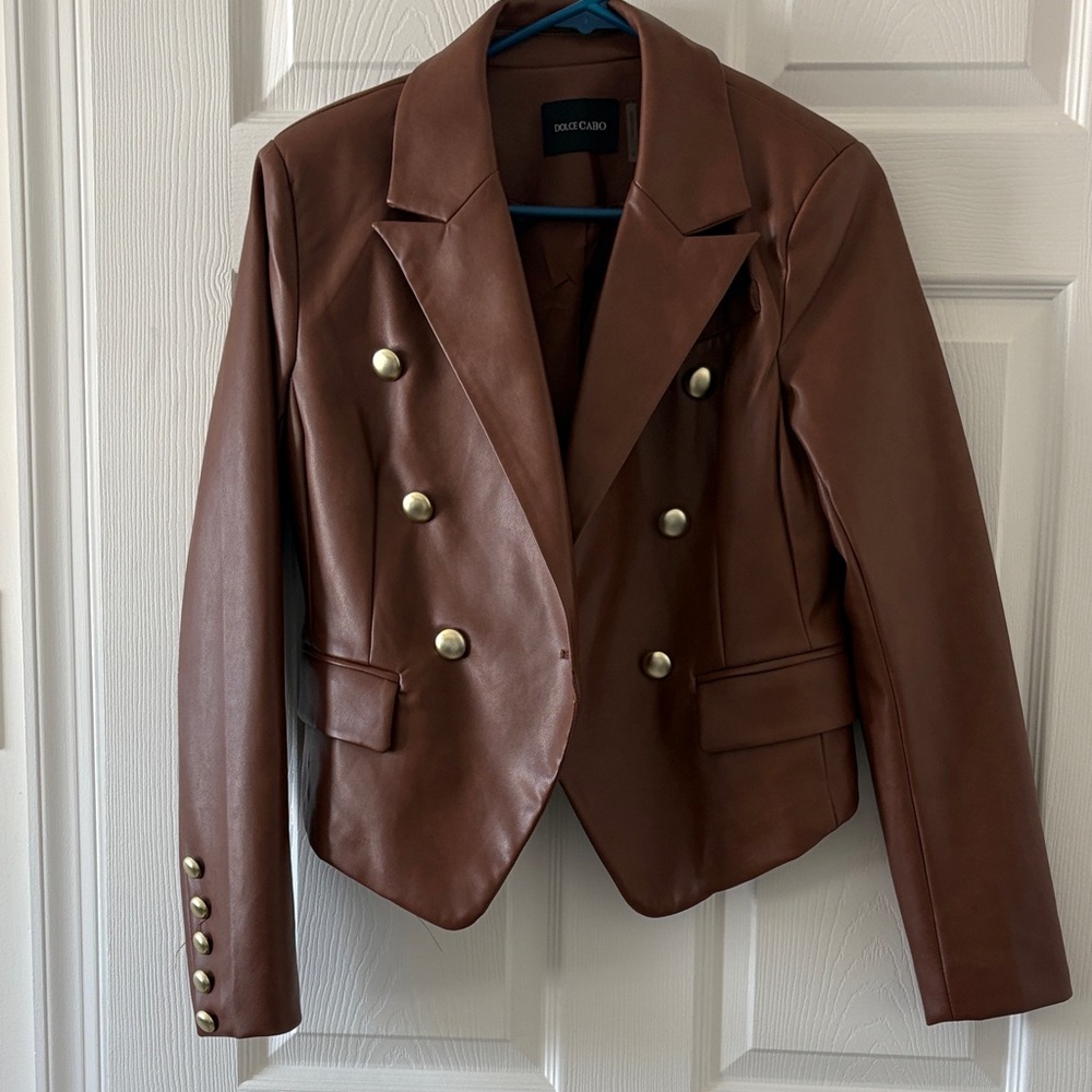 Dolce Cabo Brown Blazer with Gold Buttons